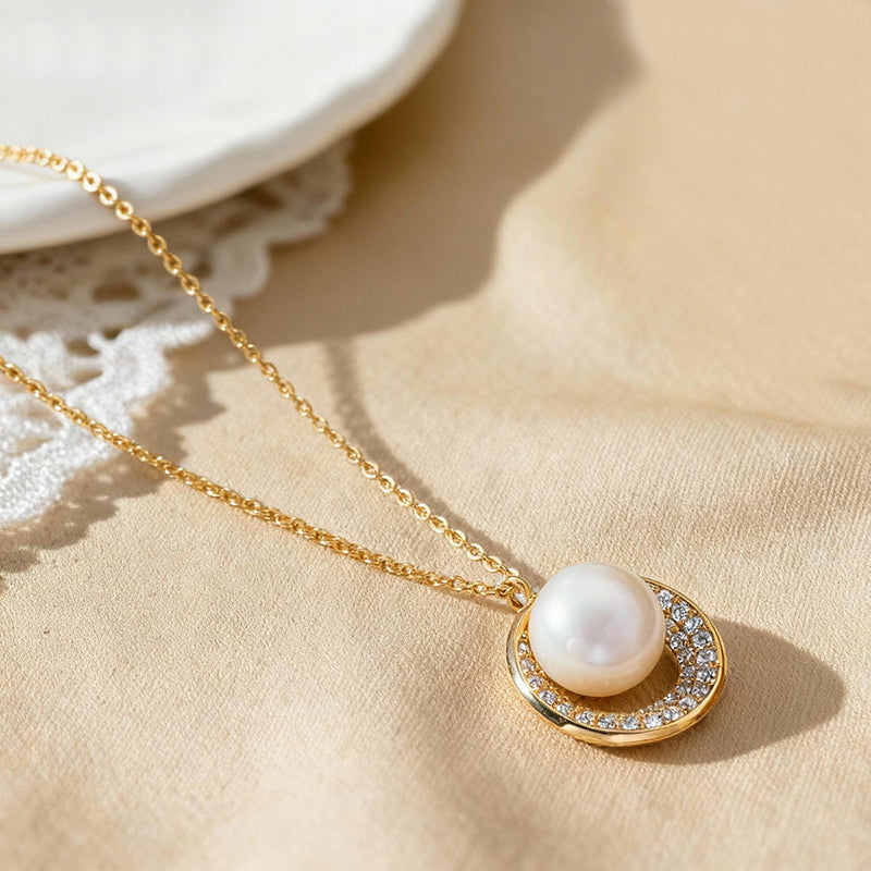 "Elevate Your Look with Our 14K Gold Plated Baroque Pearl Necklace - Dainty, Chic, & Made to Shine!"