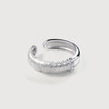 Anillo Abierto Texturizado de Circonitas