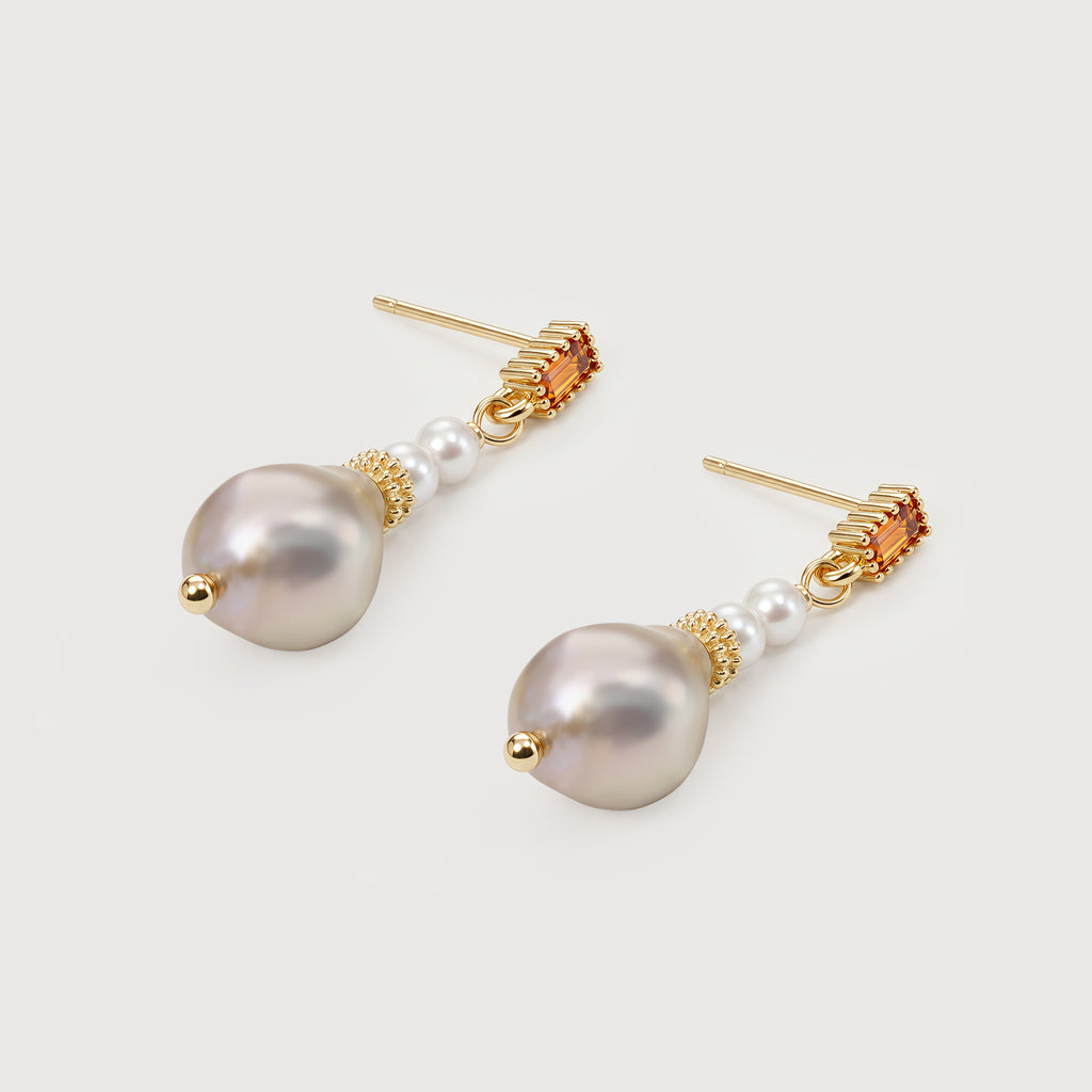 Roselle Pearl Earrings