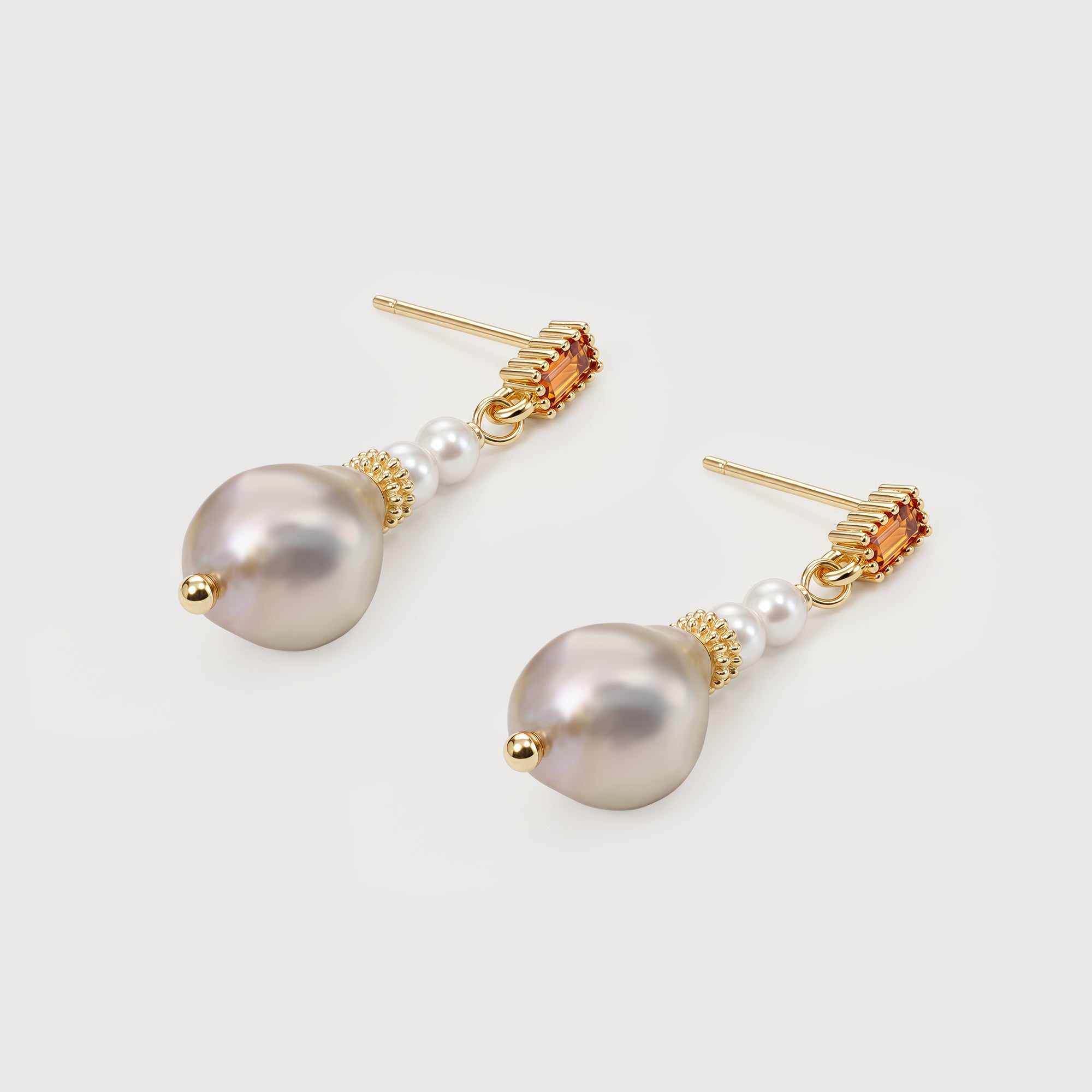 Roselle Pearl Earrings