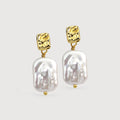 White Baroque Pearl Earrings