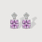 Pendientes colgantes de circonita morada