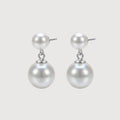 Pendientes de doble perla colgante