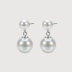 Pendientes de doble perla colgante