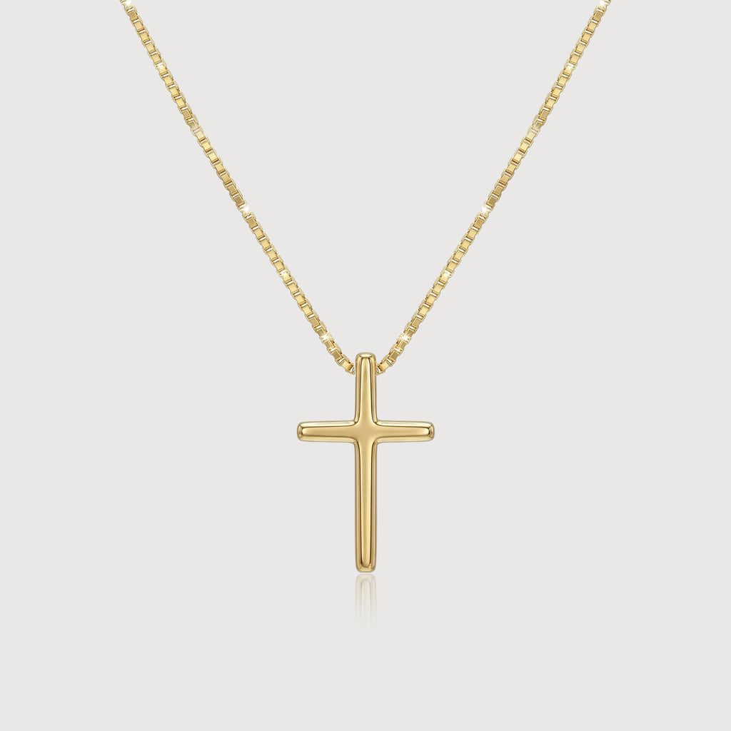 Collar con colgante de cruz de oro elevado