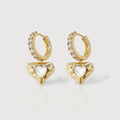 Zirconia Heart Drop Hoops