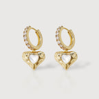 Zirconia Heart Drop Hoops