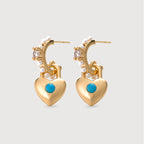 Pendientes de Perlas con Corazón Turquesa