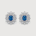 Pendientes de Botón Rayos de Sol Azules
