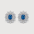 Pendientes de Botón Rayos de Sol Azules