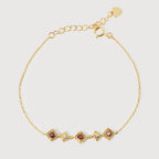 Pulsera Regal Roja de Zircón y Oro