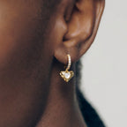 Zirconia Heart Drop Hoops
