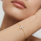 Pulsera de Zirconia de Cuatro Piedras Lujosa