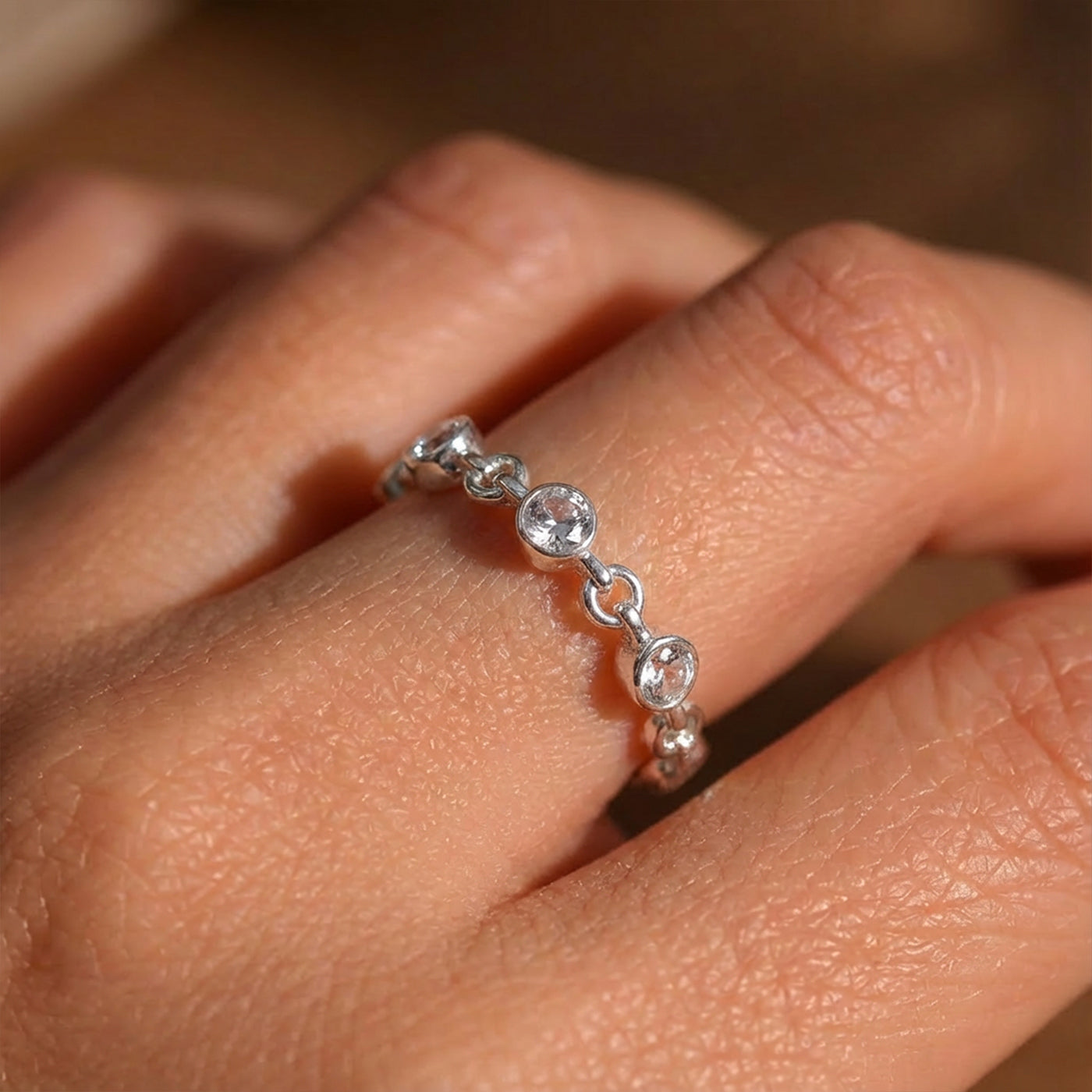 Infinity Link Zircon Ring