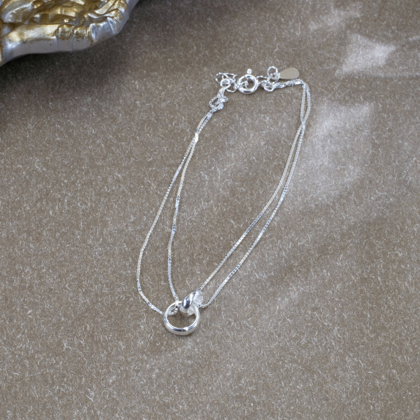 Double Layer Silver Ring Bracelet