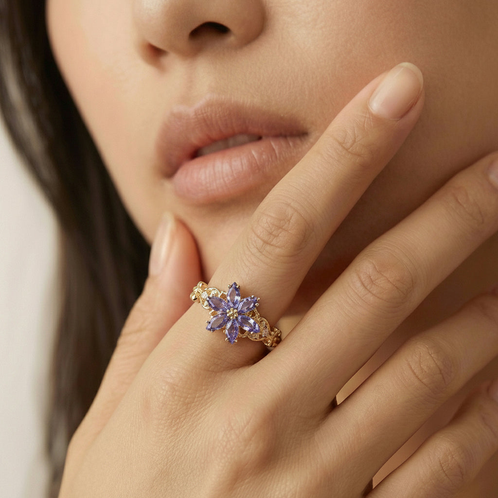 Violet Bloom Ring