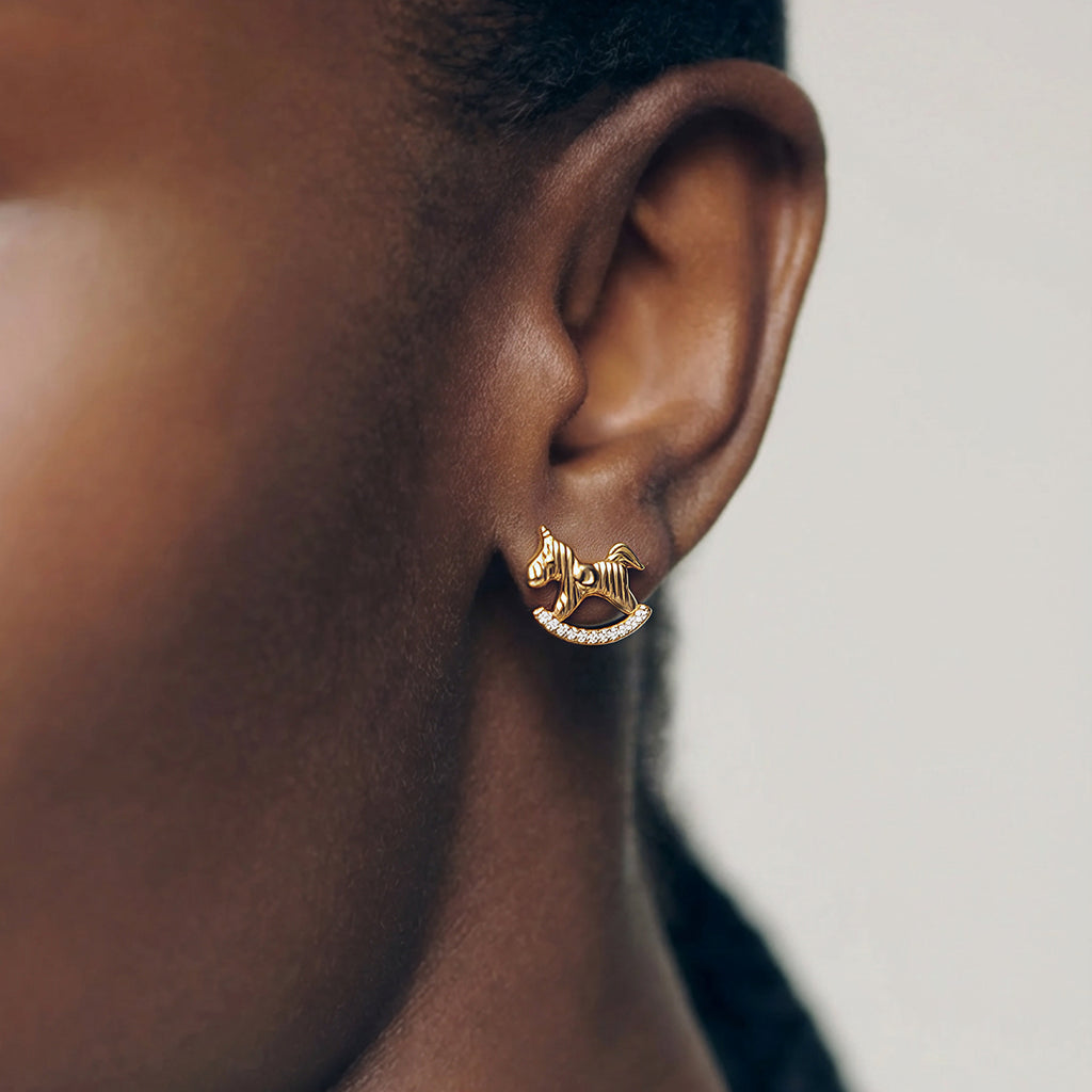 Gilded Rocking Horse Studs