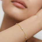 Pulsera elegante de circonitas con engaste biselado