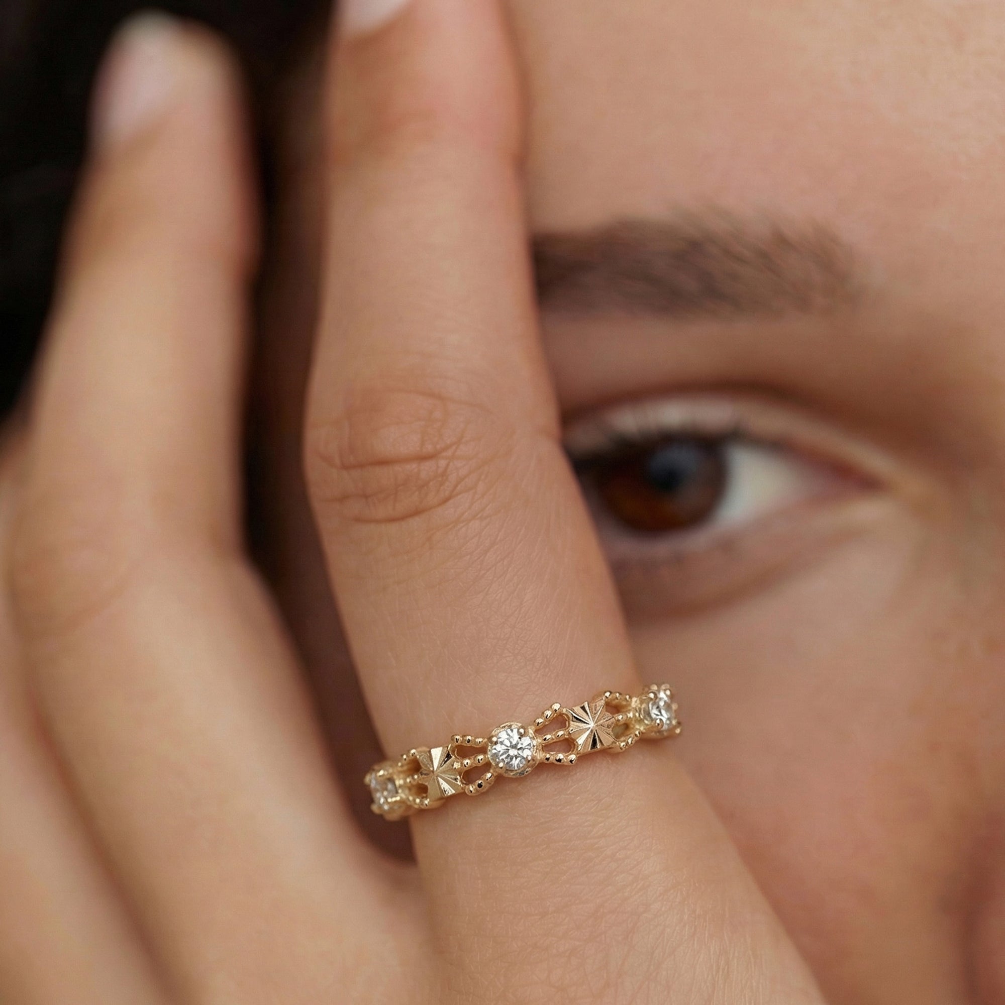 Anillo de circonita Celeste