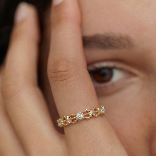 Anillo de circonita Celeste