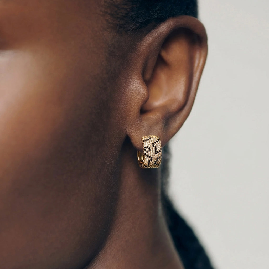 Pendientes Pequeños con Pavé de Leopardo