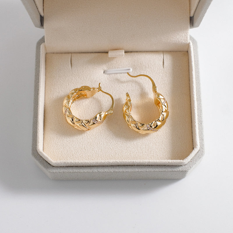 Elegant Gold Braided Hoop Earrings