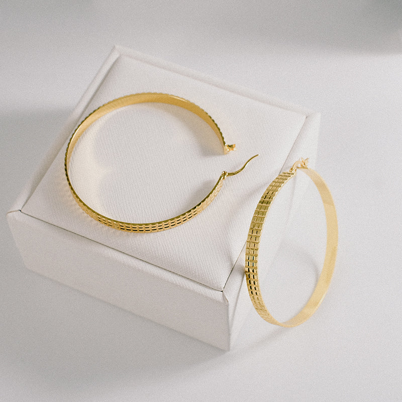 Textured Gold Hoop Earrings
