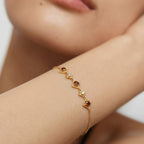 Pulsera Regal Roja de Zircón y Oro