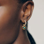 Pendientes de Perlas con Corazón Turquesa