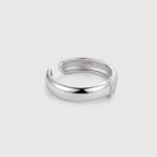 Anillo Abierto Texturizado de Circonitas