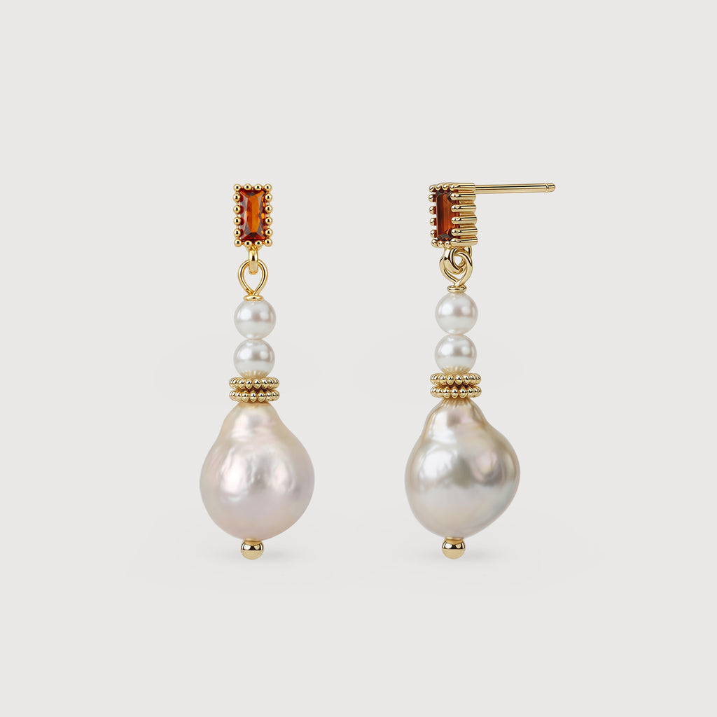 Roselle Pearl Earrings