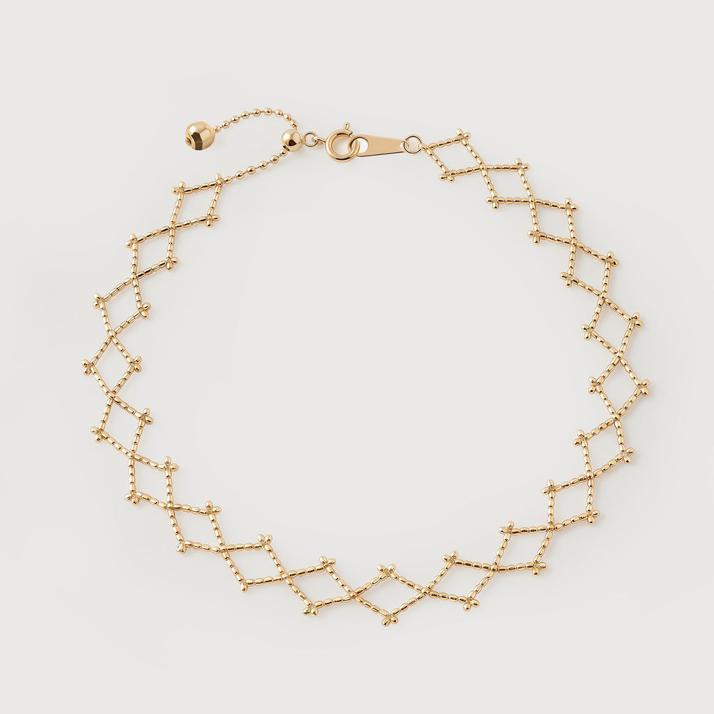 Pulsera de celosía de oro