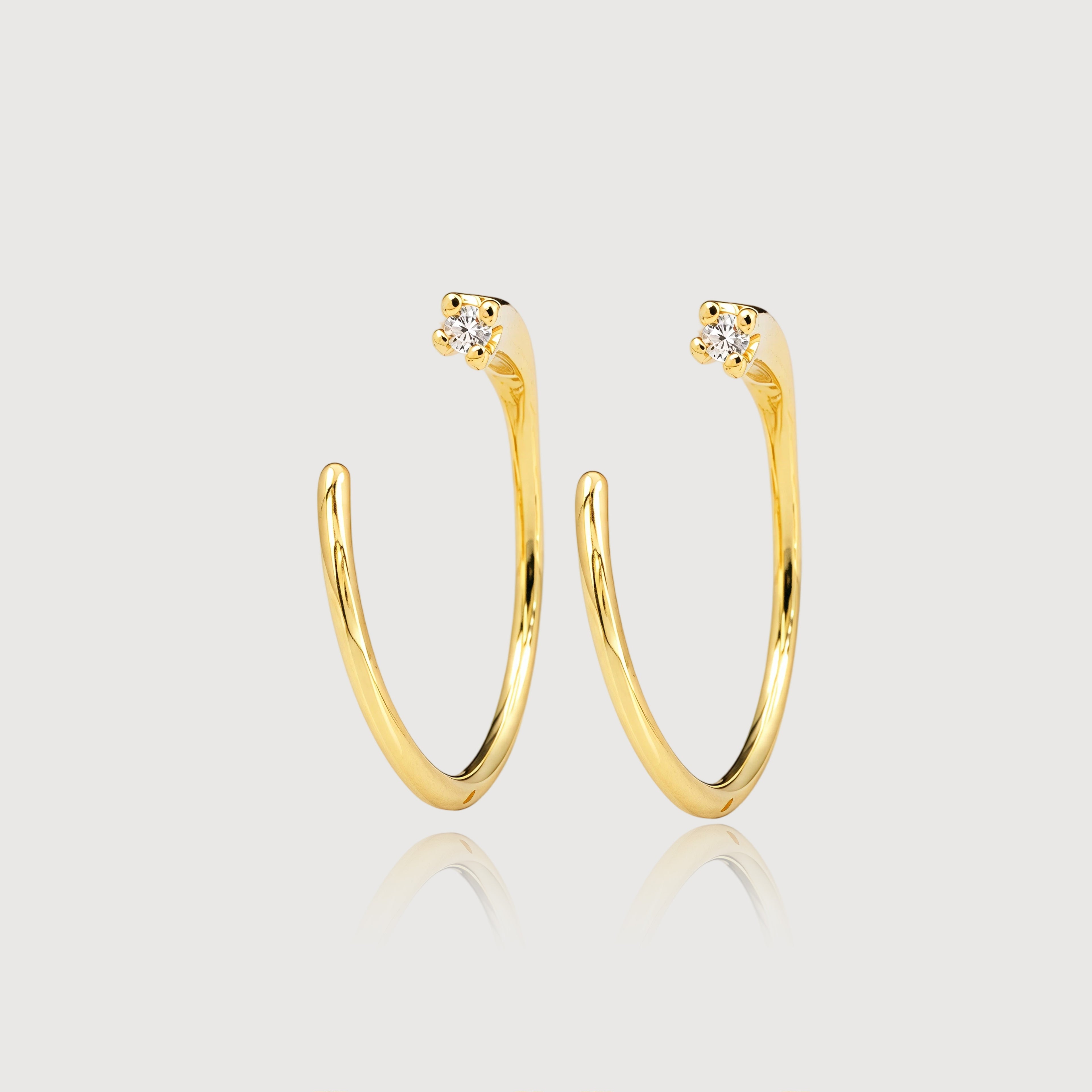 Gold Open Hoop Earrings