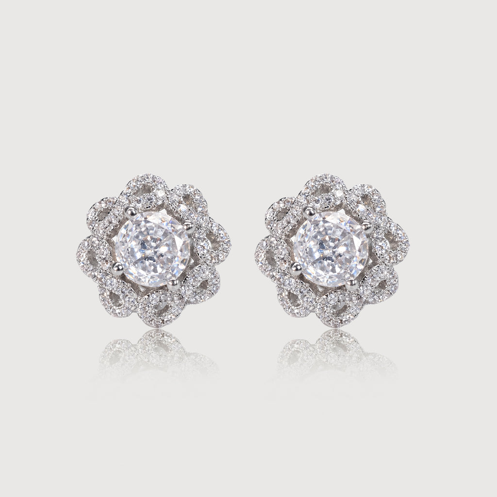 Pendientes de Plata con Flores de Halo