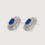 Pendientes de Botón Rayos de Sol Azules
