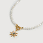 Elegante Collar de Perlas con Dije de Estrella