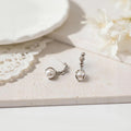 Stunning Sterling Silver Pearl Drop Earrings with Sparkling Accents: Effortless Glam!