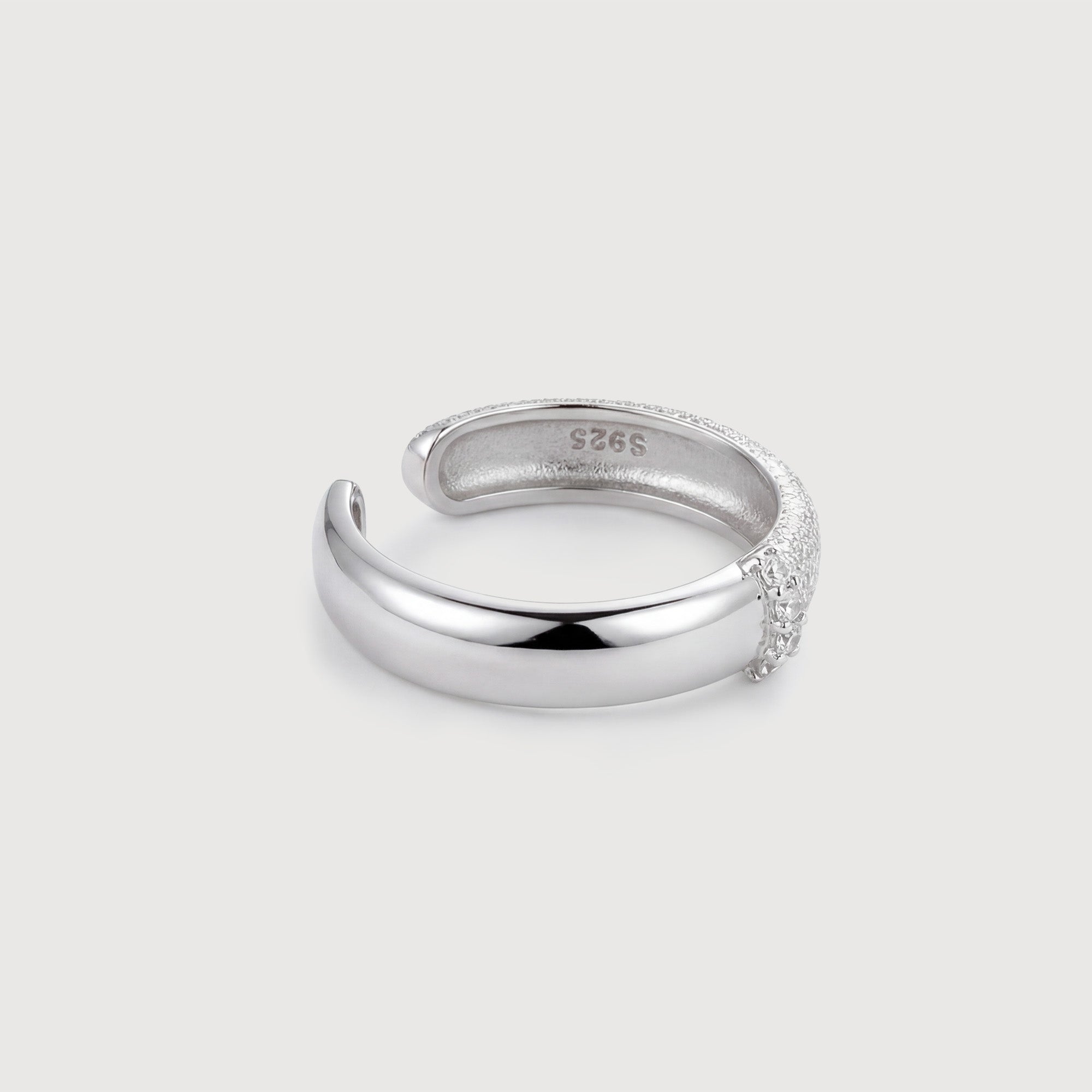 Silver Band Ring with Sparkle