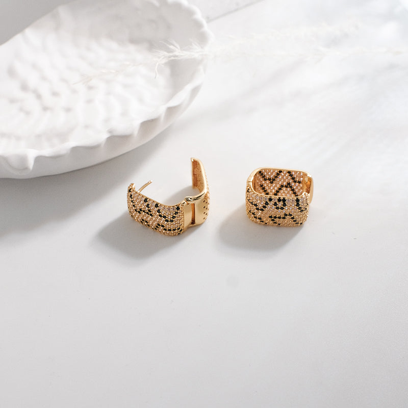 Pavé Serpentine Chain Open-Back Earrings