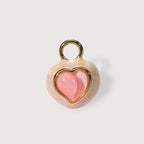Pendientes de dije de corazón rosa