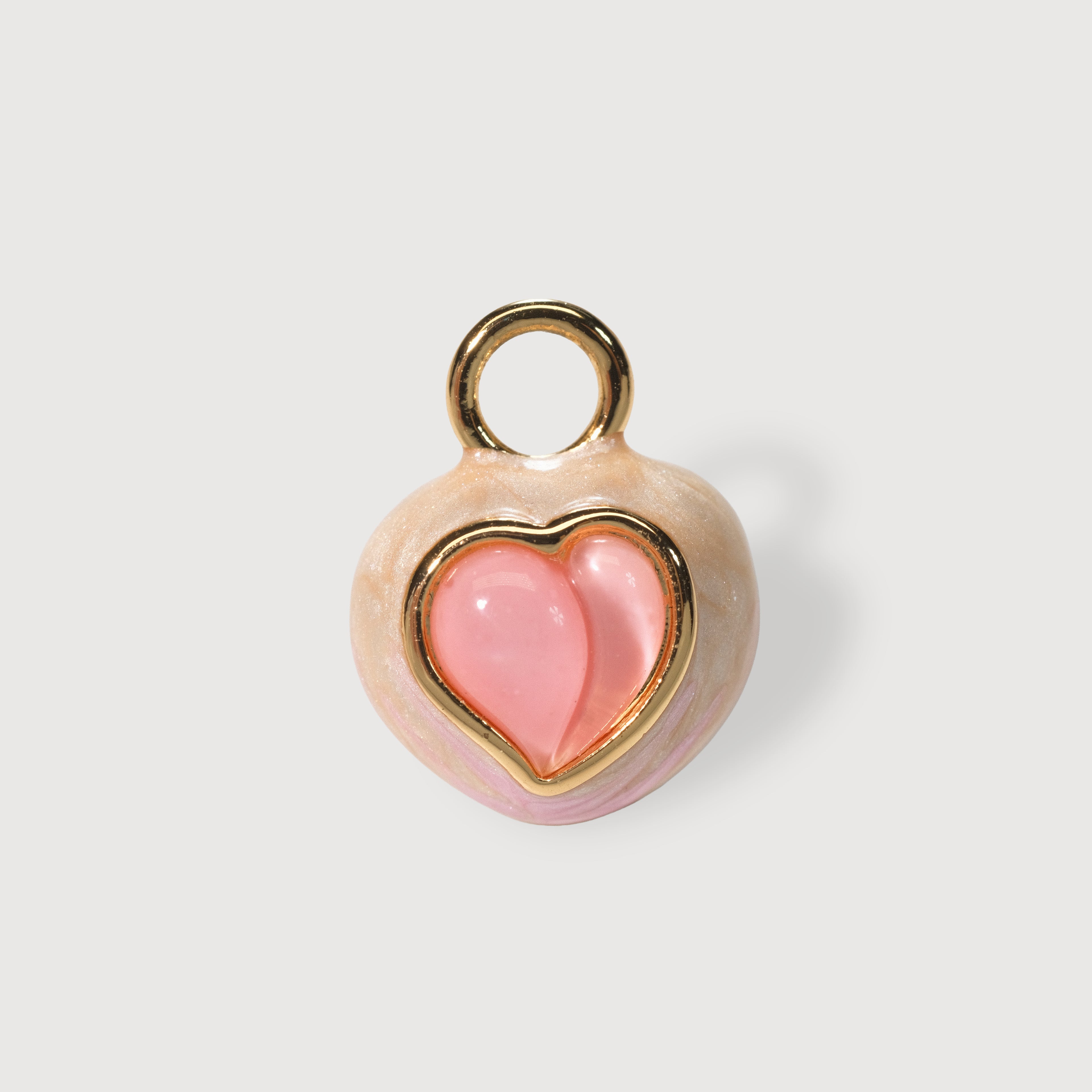 Pendientes de dije de corazón rosa
