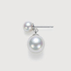 Pendientes de doble perla colgante