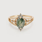 Anillo de ágata verdosa