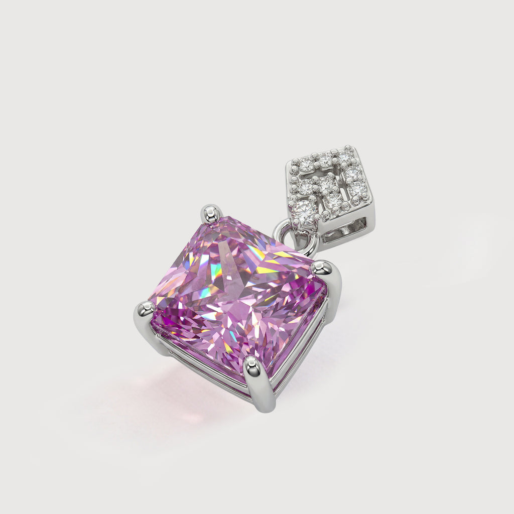 Pendientes colgantes de circonita morada