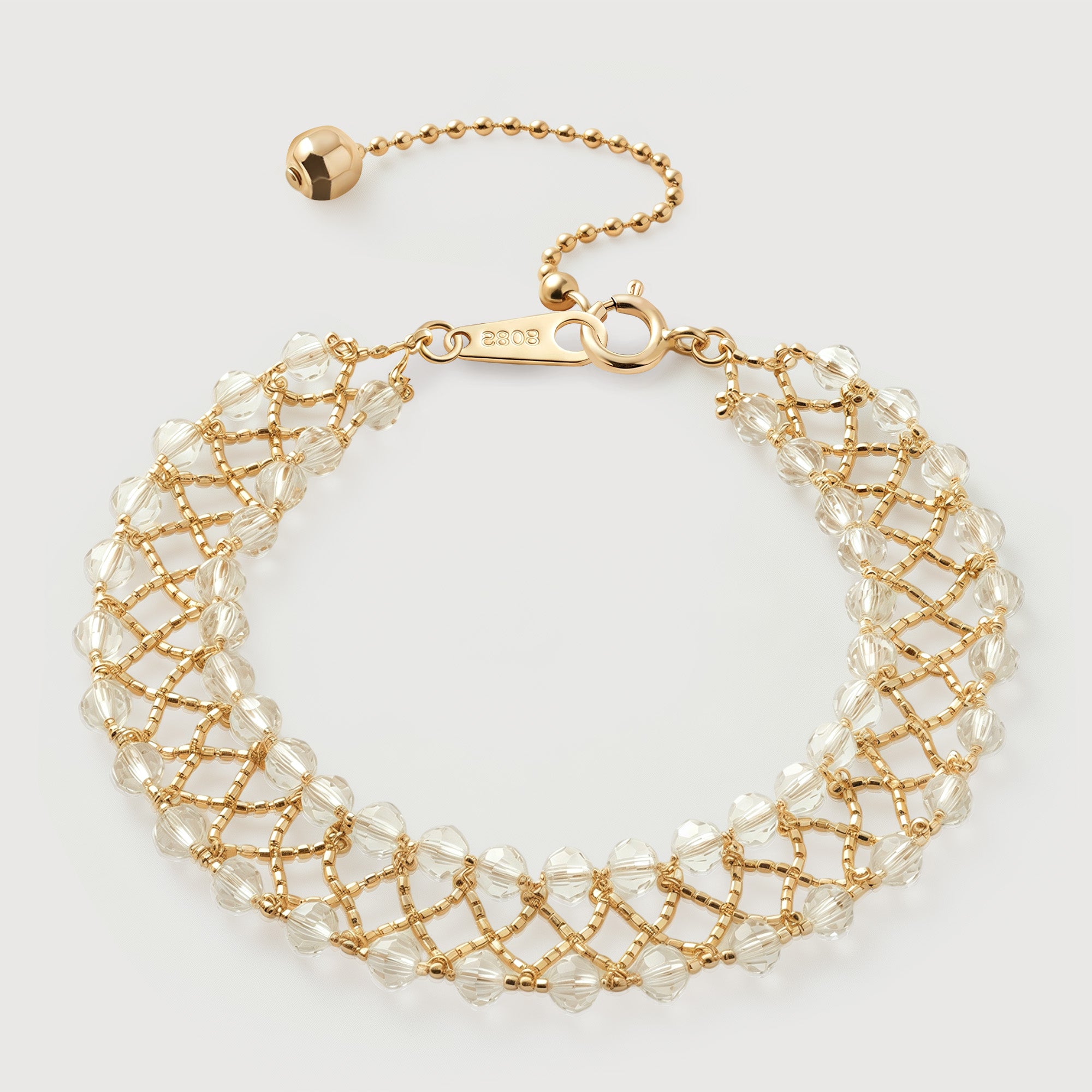 Pulsera de barra de oro y circonitas cúbicas