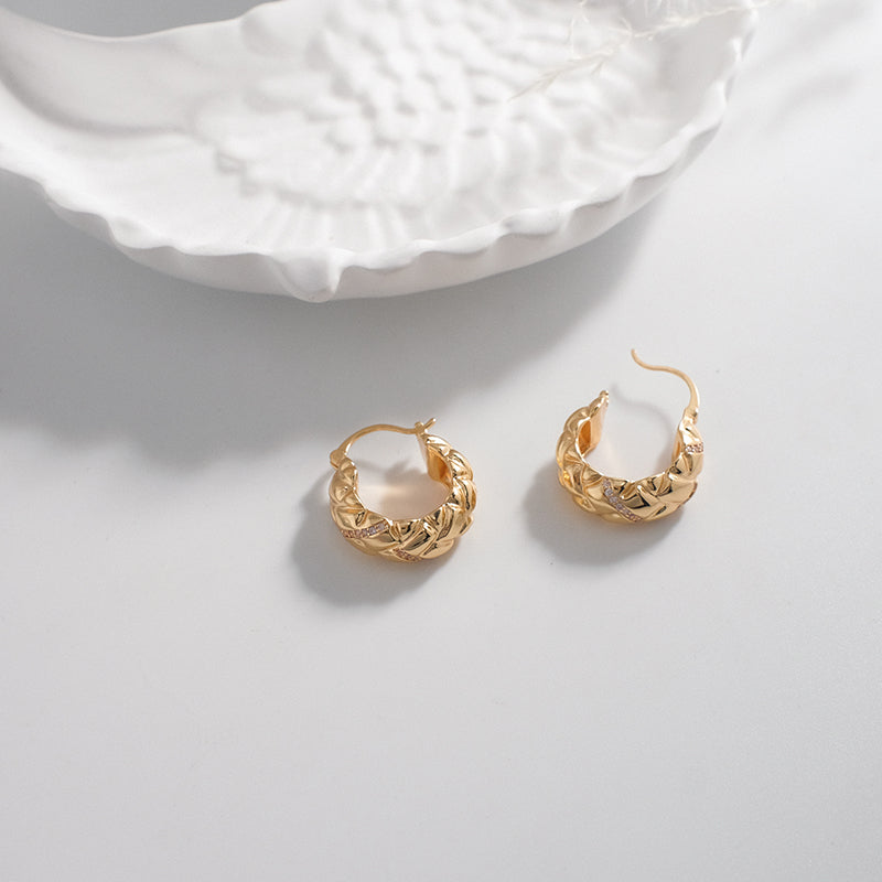 Elegant Gold Braided Hoop Earrings
