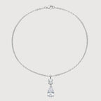 Elegante collar colgante de circonitas con corte de pera