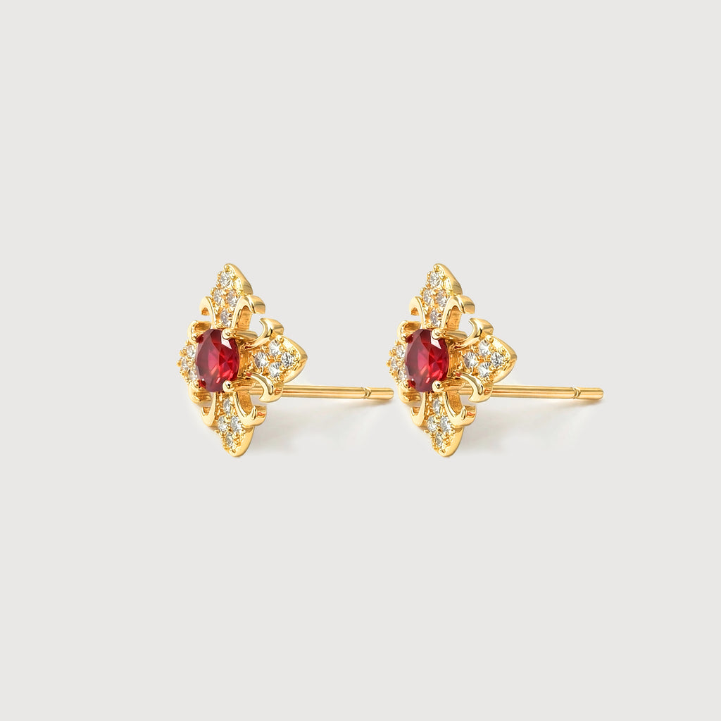 Crimson Fleur Studs