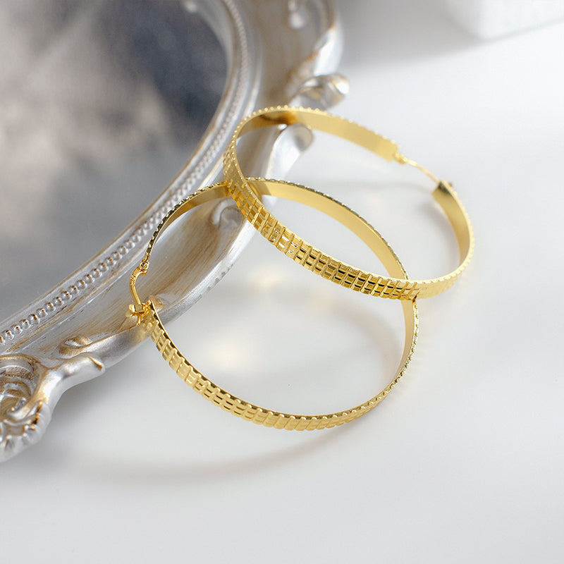 Textured Gold Hoop Earrings