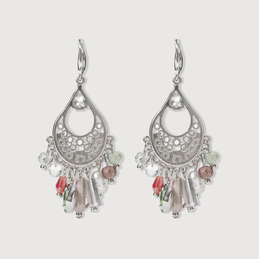 Pendientes colgantes de cristal con dije